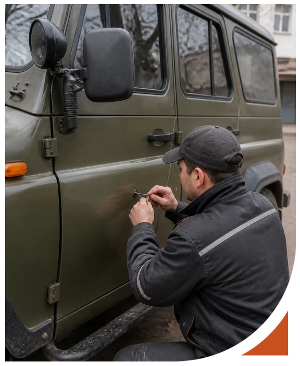 Профессиональное вскрытие автомобиля УАЗ без повреждений в Кронштадте